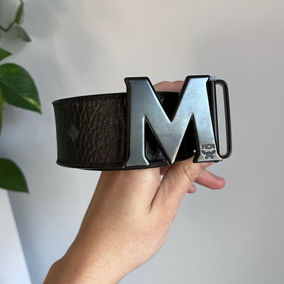 MCM Other - MCM Black Leather Logo Belt